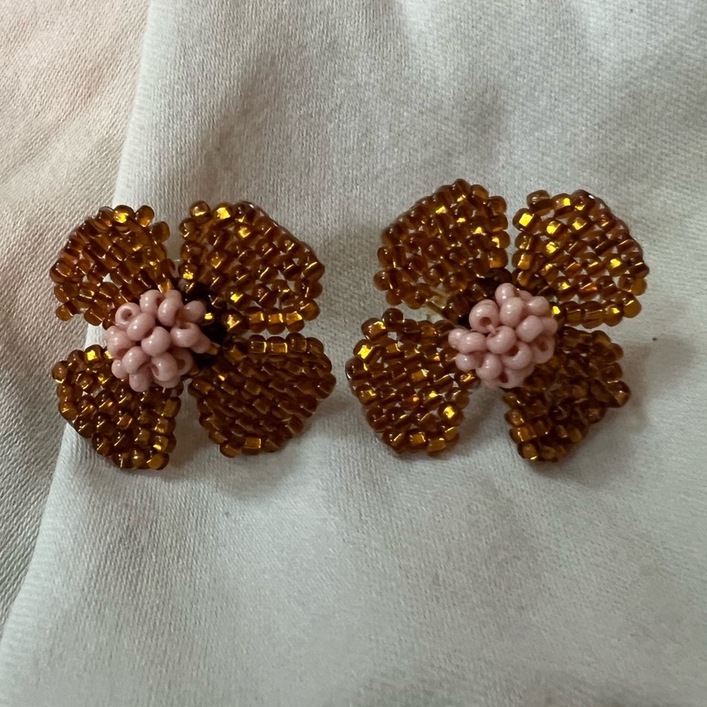 Noonday Collection beaded flower earrings